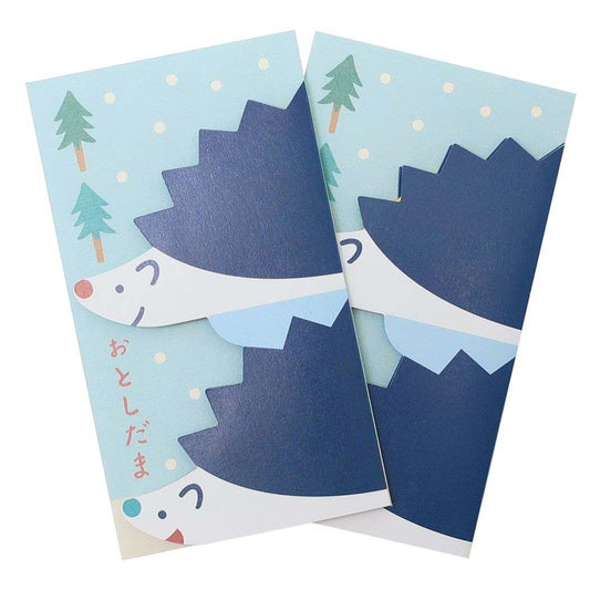 立体ポチ袋2枚セット ぽち袋 はりねずみ フロンティア お年玉袋 金封 和風文具 かわいい メール便可