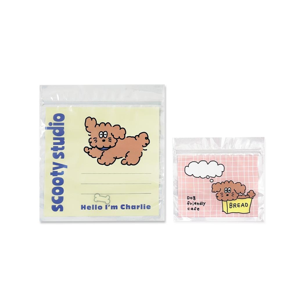 ジッパーバッグセット 8枚セット 小分けビニール袋 scooty studio Charlie フロンティア ラッピング ギフトバッグ 小分け袋 かわいい メール便可