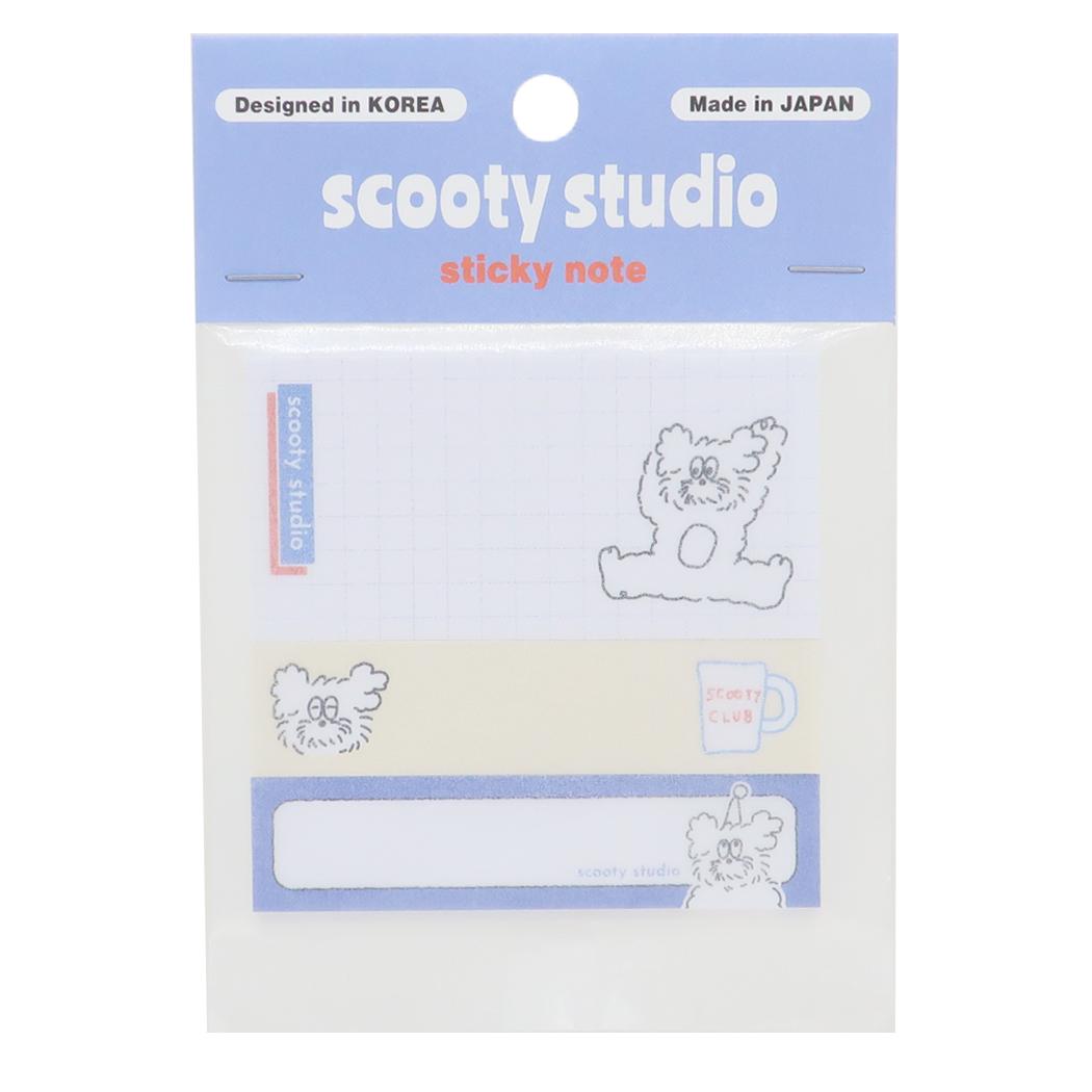 ふせん 付箋 scooty studio Michael 3sets フロンティア 事務用品 伝言 3柄セット かわいい メール便可