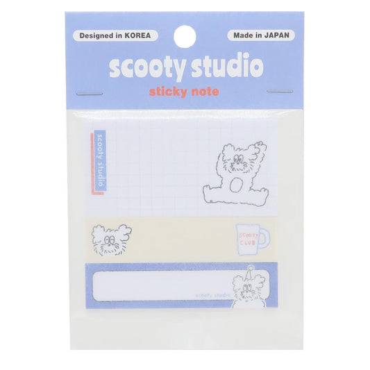 ふせん 付箋 scooty studio Michael 3sets フロンティア 事務用品 伝言 3柄セット かわいい メール便可