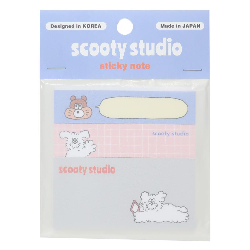 ふせん 付箋 scooty studio Michael2 3sets フロンティア 事務用品 伝言 かわいい メール便可
