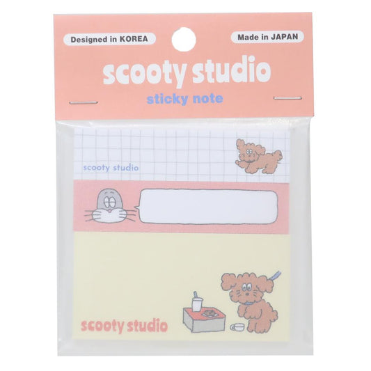 ふせん 付箋 scooty studio Charlie2 3sets フロンティア 事務用品 伝言 かわいい メール便可