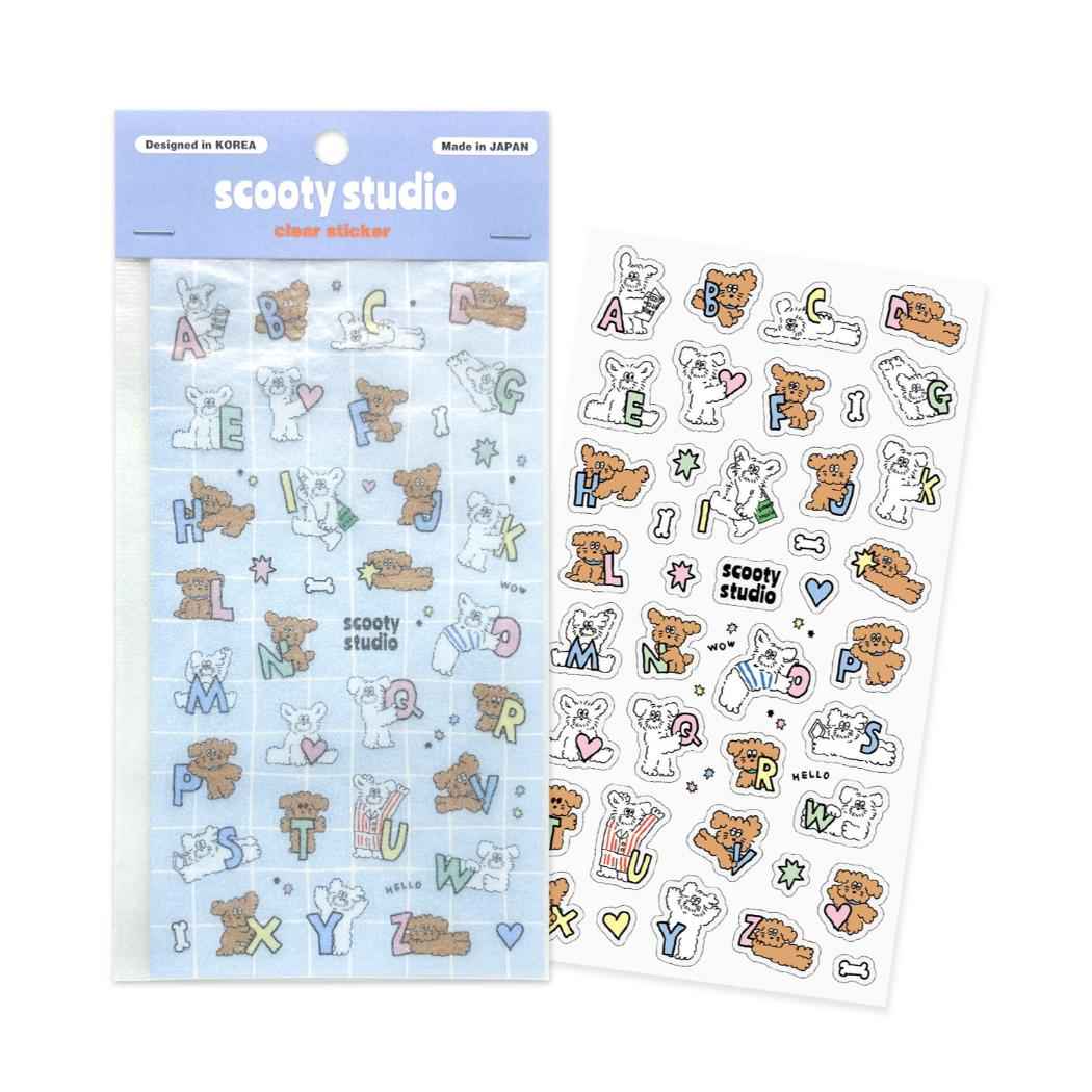 クリアシール シールシート scooty studio alphabet studio フロンティア デコレーション 手帳デコ かわいい メール便可