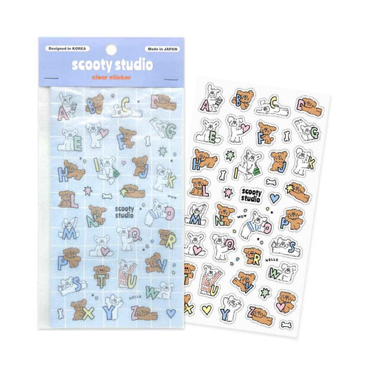 クリアシール シールシート scooty studio alphabet studio フロンティア デコレーション 手帳デコ かわいい メール便可
