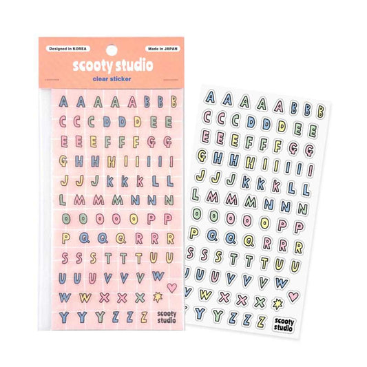 クリアシール シールシート scooty studio alphabet フロンティア デコレーション 手帳デコ かわいい メール便可