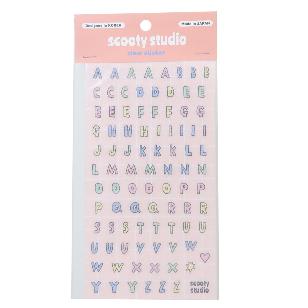 クリアシール シールシート scooty studio alphabet フロンティア デコレーション 手帳デコ かわいい メール便可