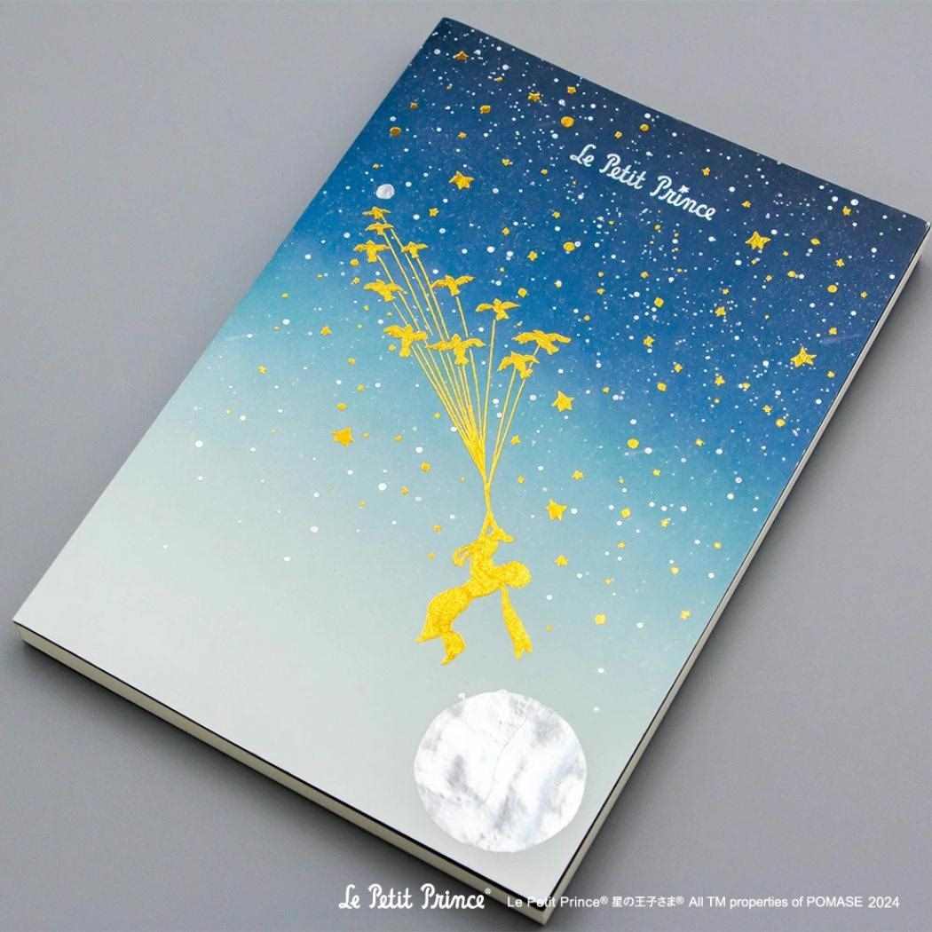 文庫本サイズノート A6 ノート ROKKAKU x Le Petit Prince 星の王子さま 渡り鳥 フタバ 箔押し ミニノート メール便可