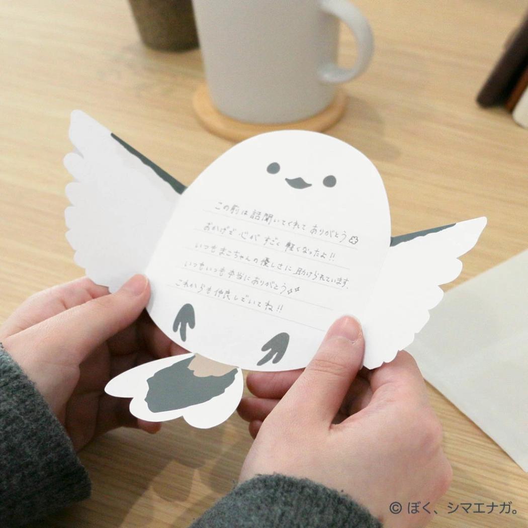 まんまるレターセット 手紙セット ぼく、シマエナガ フタバ 便箋＆封筒 かわいい メール便可