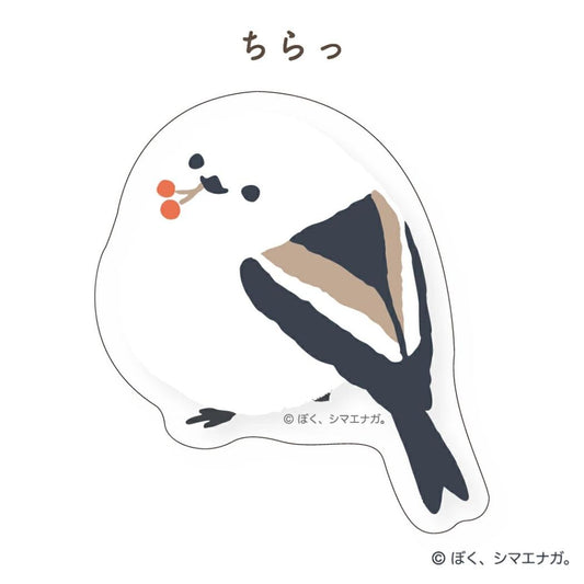 まんまるステッカー クリアステッカー ぼく、シマエナガ ちらっ フタバ デコシール かわいい メール便可