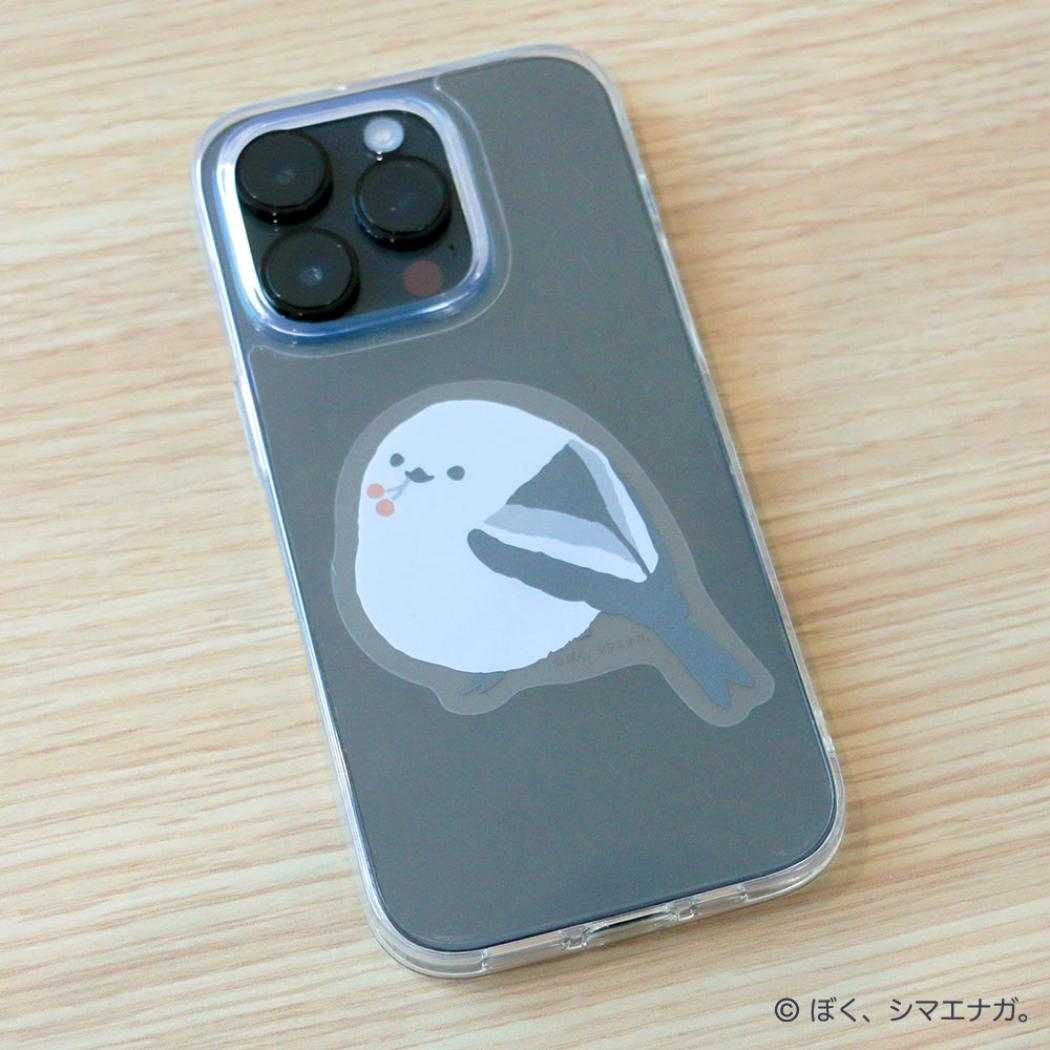 まんまるステッカー クリアステッカー ぼく、シマエナガ ちらっ フタバ デコシール かわいい メール便可
