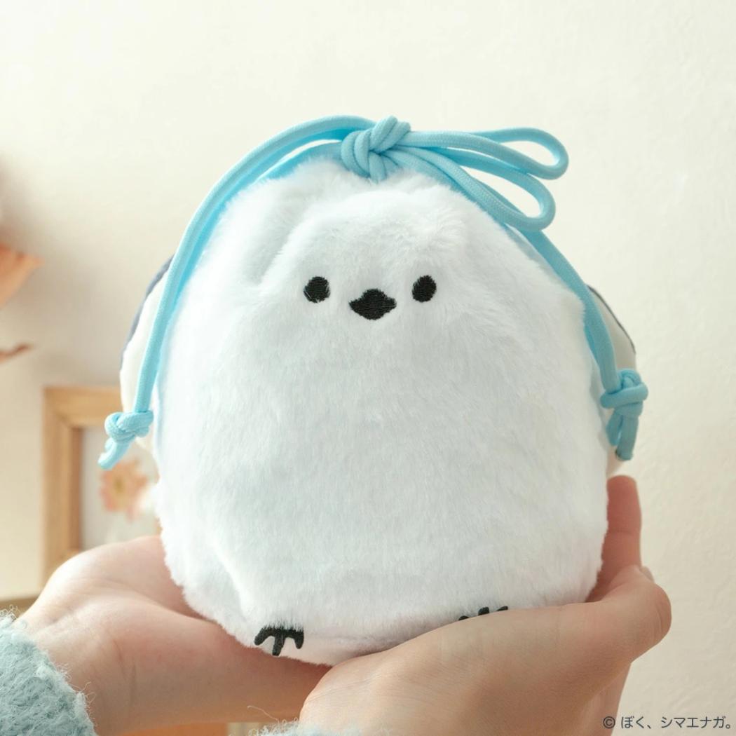 もふもふ巾着袋 きんちゃく ぼく、シマエナガ フタバ 小物入れ