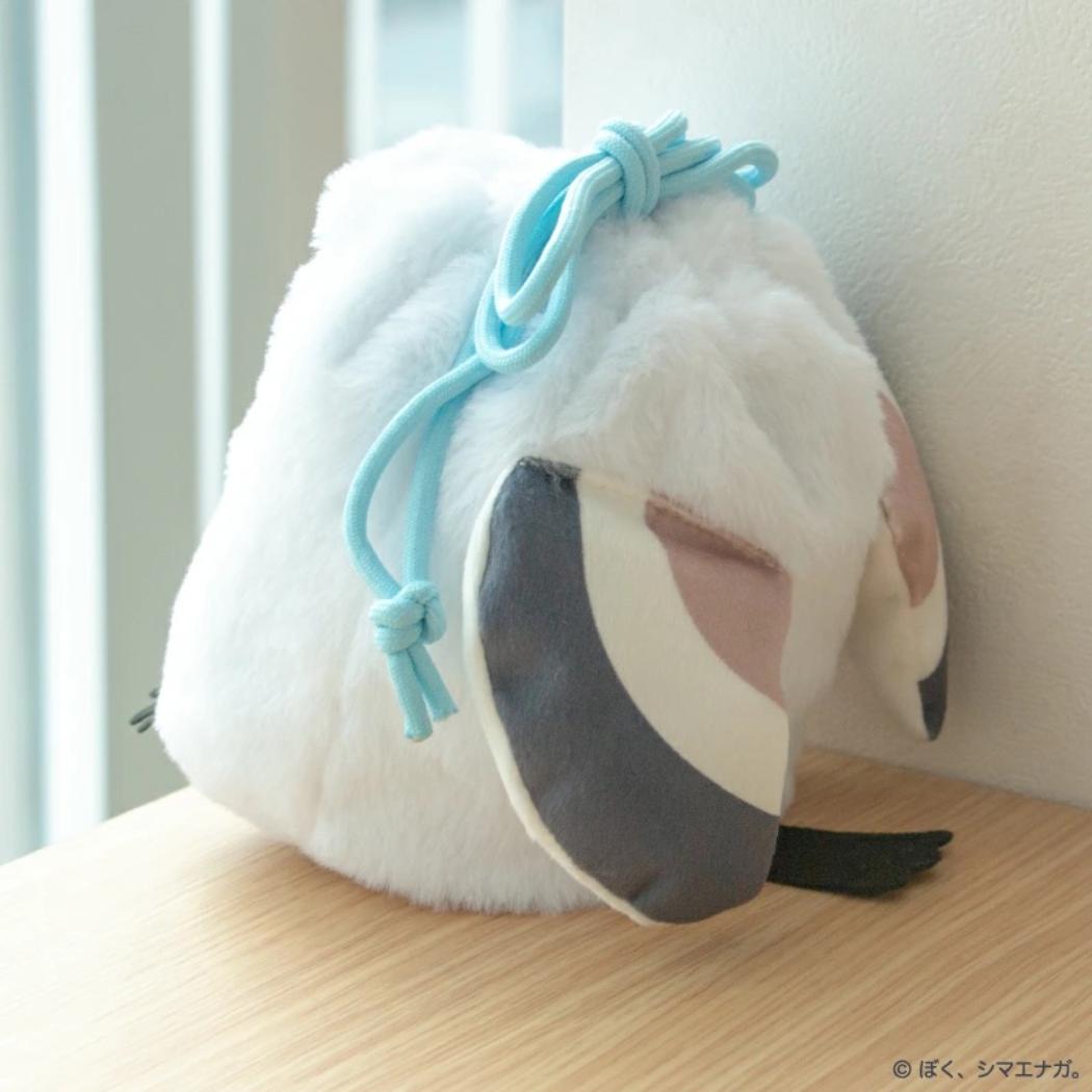 もふもふ巾着袋 きんちゃく ぼく、シマエナガ フタバ 小物入れ