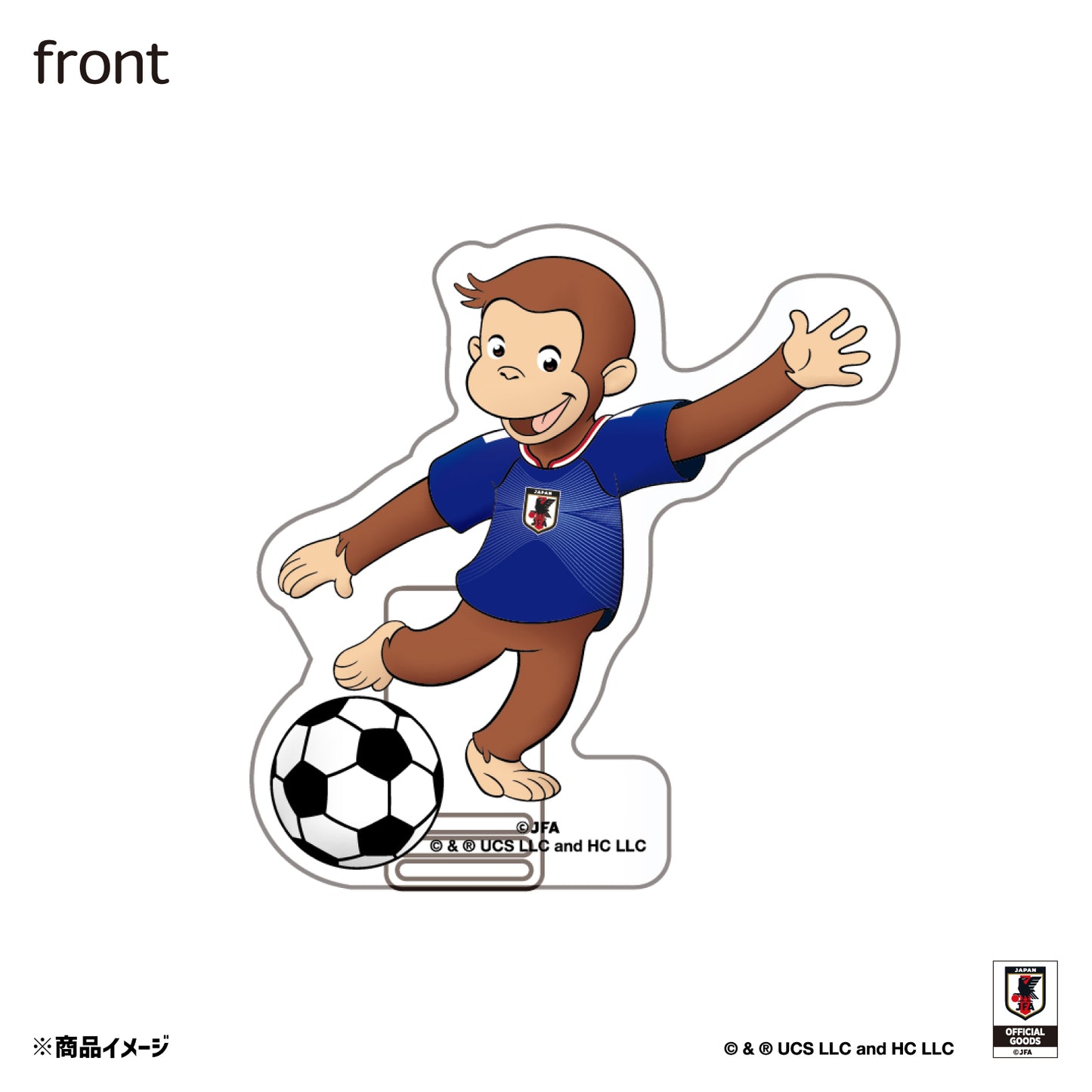 おさるのジョージ メモスタンドクリップ サッカー日本代表ver.