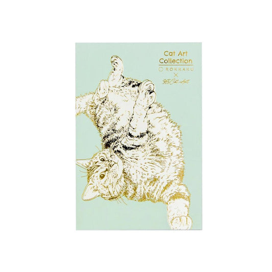 ポストカード 1枚入り POSTCARD ROKKAKU x 365Cat Art Cat Art Collection roll ねこ フタバ ネコ 箔押し メッセージカード メール便可
