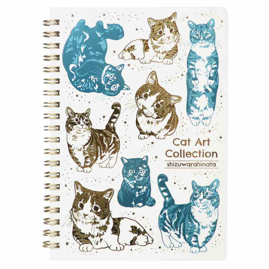 Cat Art Collection リングノート WリングノートB6 しずわらひなた デフォルメ ねこ フタバ 新学期準備文具 ミニノート グッズ メール便可 シネマコレクション