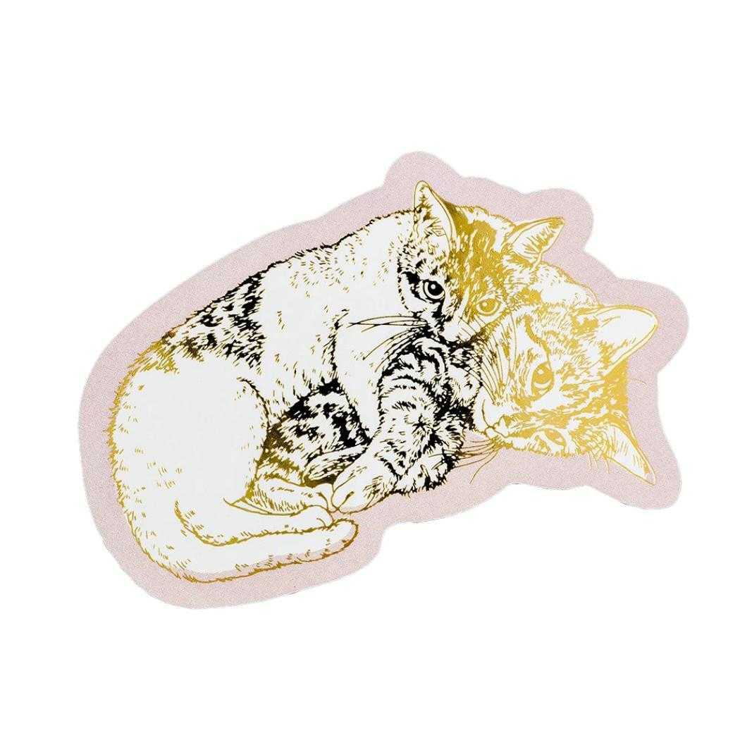 ROKKAKU x 365Cat Art ダイカットステッカー ステッカー Cat Art Collection love ねこ フタバ ネコ　箔押し スマホデコ デコステッカー グッズ メール便可 シネマコレクション