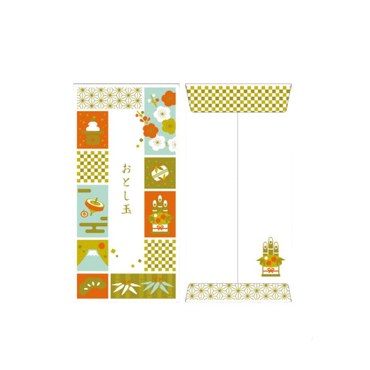 めでたお年玉袋 ポチ袋 ROKKAKU ふくふく日和 フタバ 和柄 縁起物 お正月 メール便可