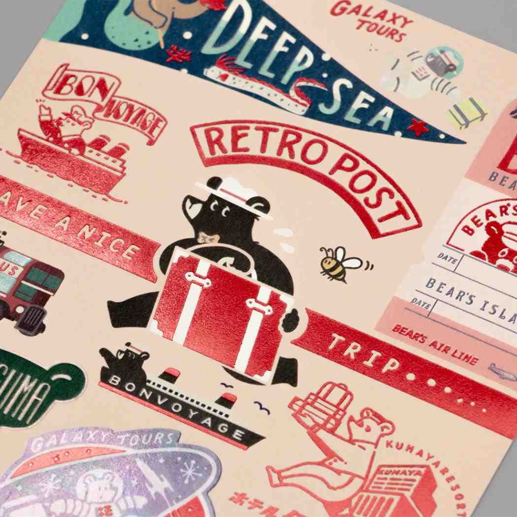ポストカード 1枚入り POSTCARD ROKKAKUxオビワン BEAR'S フタバ 箔押し メッセージカード メール便可