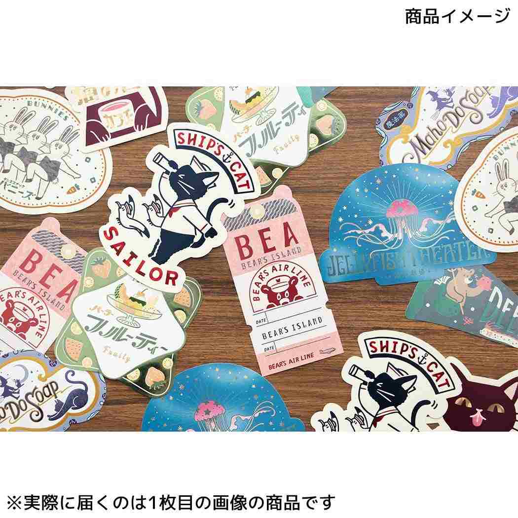 ステッカー ダイカットシール ROKKAKUxオビワン 猫の舌カフェー フタバ 箔押し スマホデコ デコステッカー メール便可