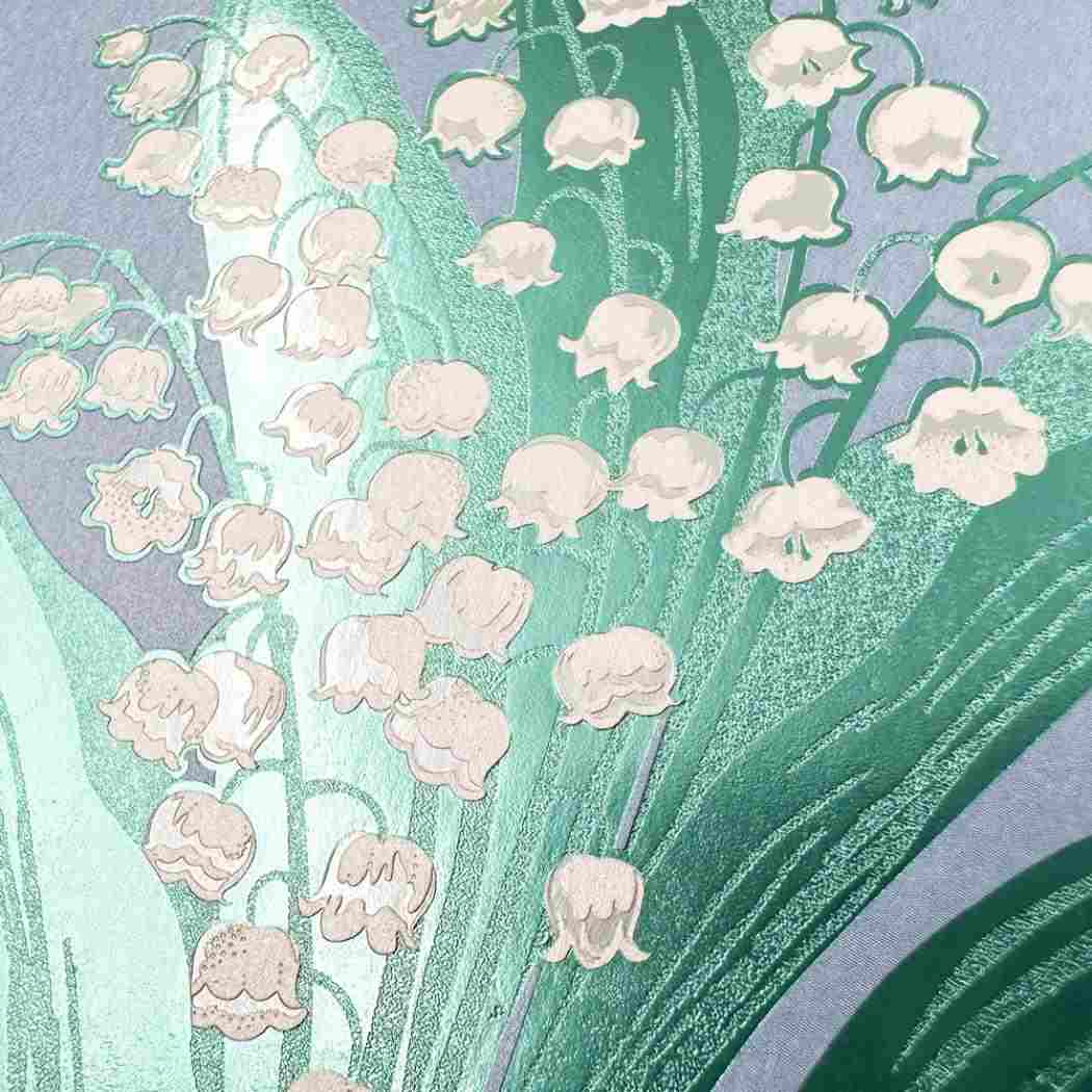 ポストカード 1枚入り POSTCARD Hakuoshi Botanical スズラン フタバ 箔押し メッセージカード メール便可