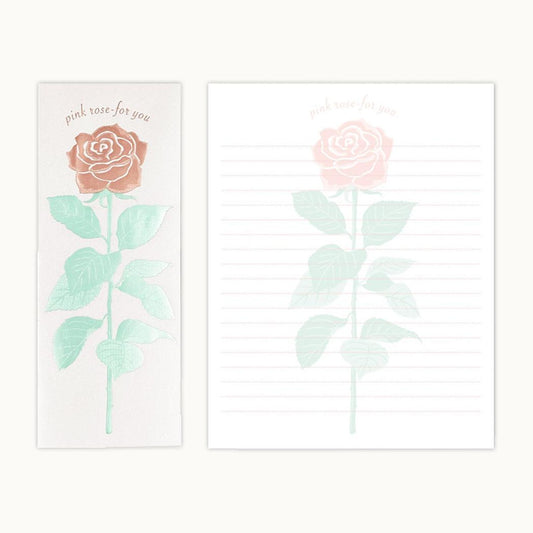 レターセット 手紙セット Hakuoshi Botanical バラ フタバ 箔押し 便箋＆封筒 メール便可