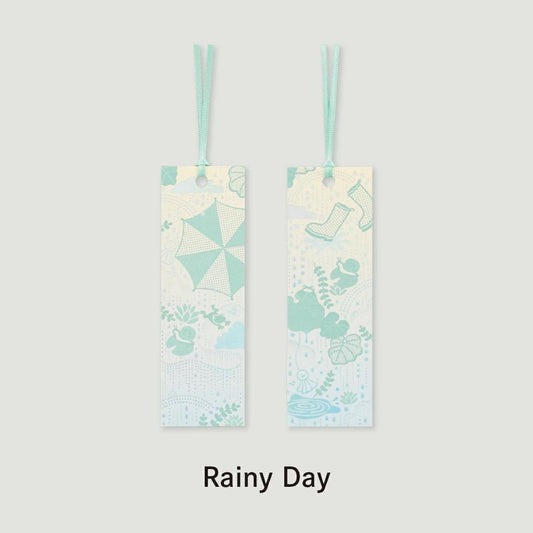 日常をハレの日に ブックマーカー しおり 2枚入り Rainy Day 雨音が奏でるひととき フタバ