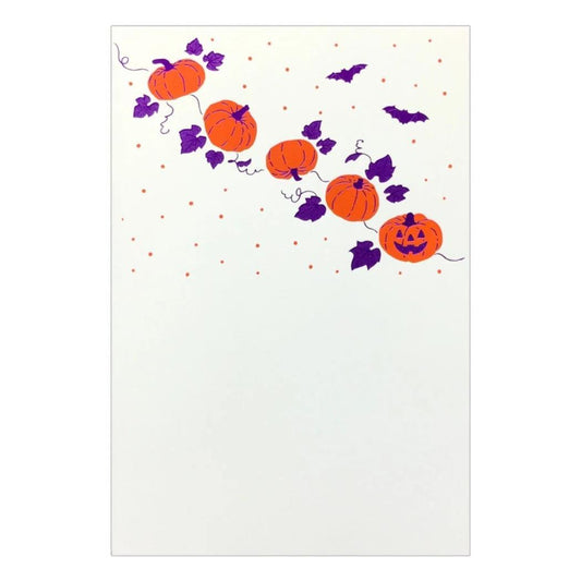 こよみ季節はがき 1枚入り POSTCARD ROKKAKU こよみシリーズ 10月 ハロウィン フタバ ポストカード 箔押し メッセージカード メール便可