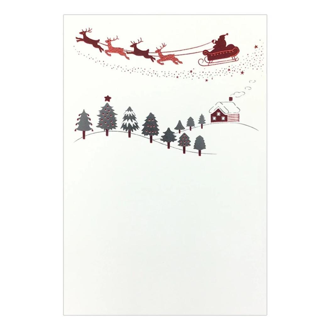 こよみ季節はがき 1枚入り POSTCARD ROKKAKU こよみシリーズ 12月 クリスマス フタバ ポストカード 箔押し メッセージカード メール便可