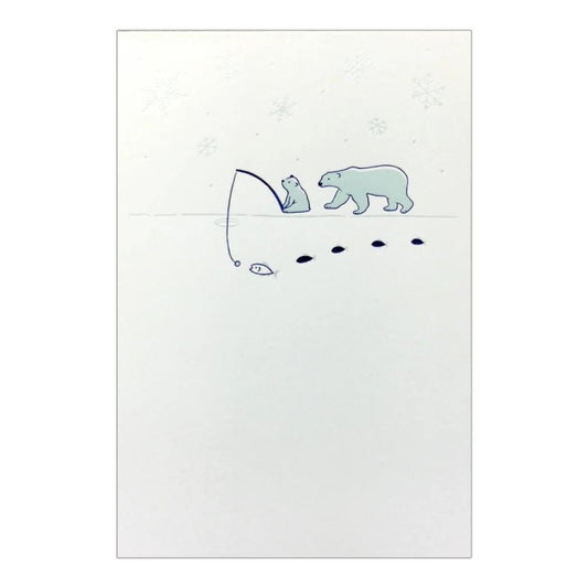 こよみ季節はがき 1枚入り POSTCARD ROKKAKU こよみシリーズ 2月 白くま フタバ ポストカード 箔押し メッセージカード メール便可