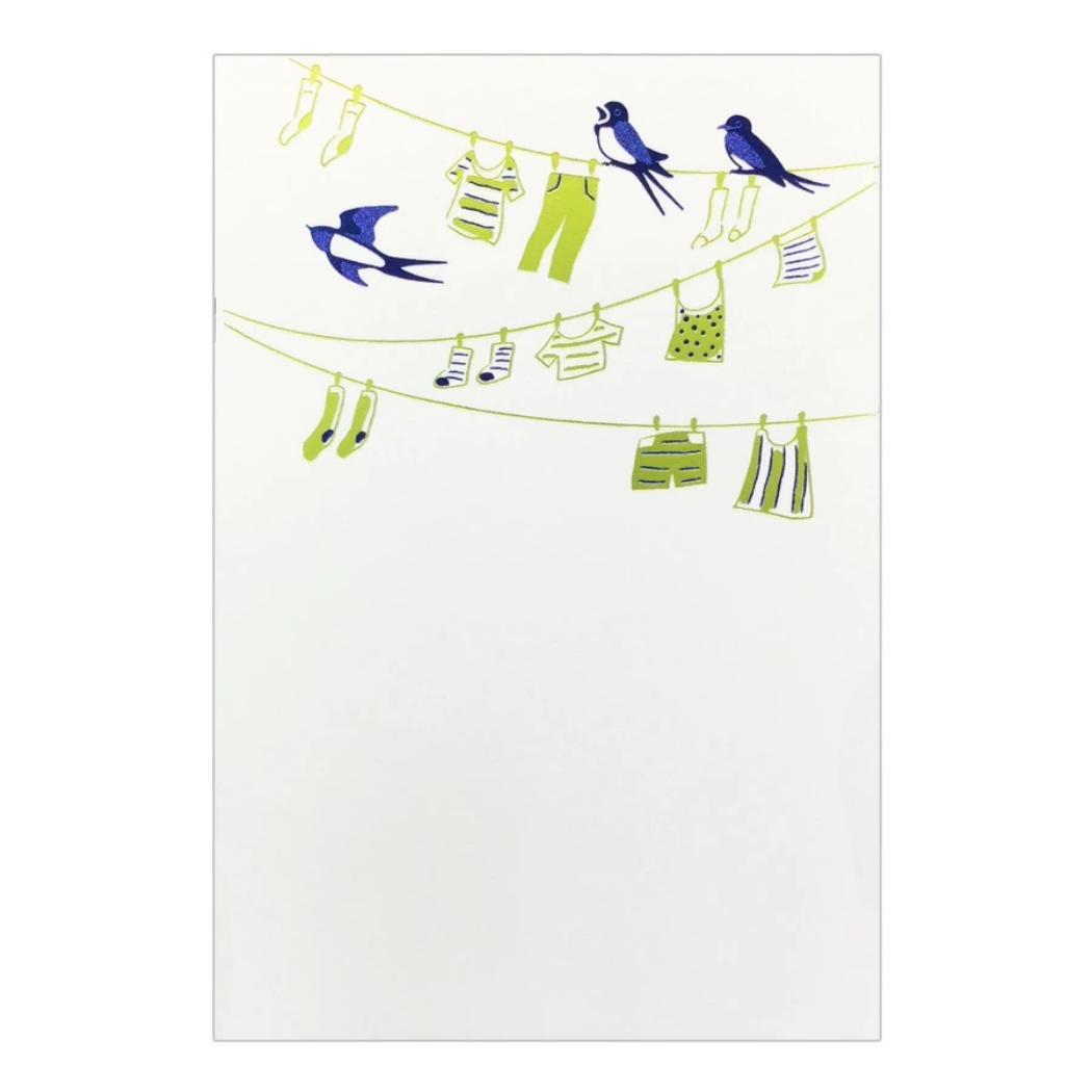 こよみ季節はがき 1枚入り POSTCARD ROKKAKU こよみシリーズ 5月 つばめ フタバ ポストカード 箔押し メッセージカード メール便可