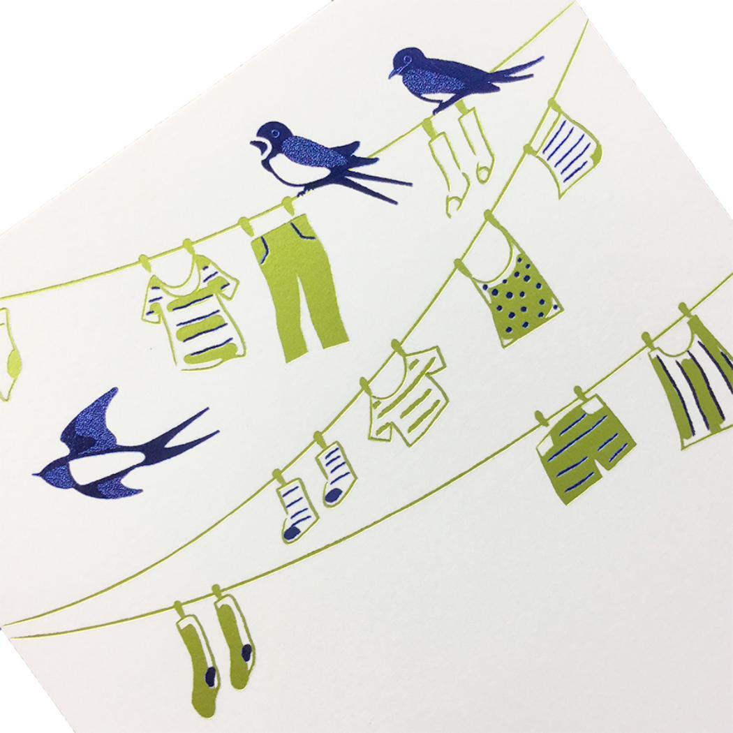 こよみ季節はがき 1枚入り POSTCARD ROKKAKU こよみシリーズ 5月 つばめ フタバ ポストカード 箔押し メッセージカード メール便可