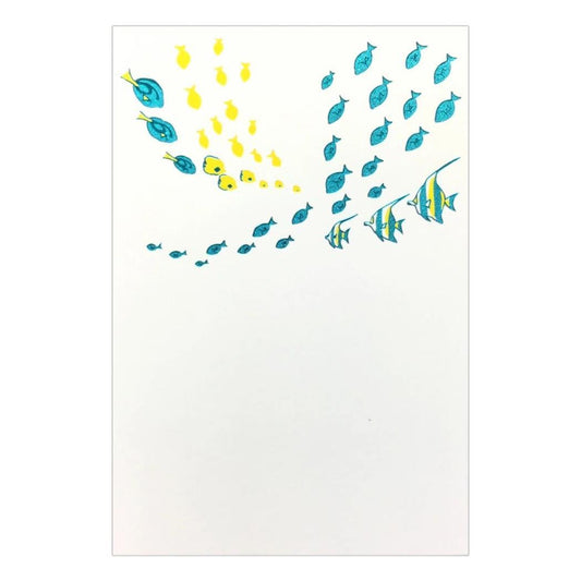 こよみ季節はがき 1枚入り POSTCARD ROKKAKU こよみシリーズ 8月 サマーフィッシュ フタバ ポストカード 箔押し メッセージカード メール便可