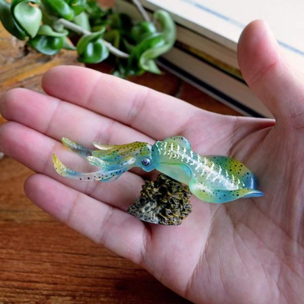 アクアフィッシュ ミニモデル アオリイカ フィギュア フェバリット ジオラマ 魚釣り