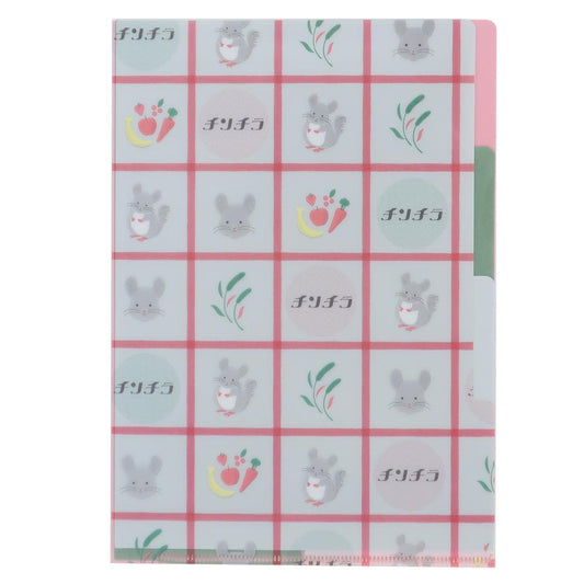 A5ポケットクリアファイル 3インデックス ポケットファイル アニマル百貨店 チンチラ どうぶつ Green Flash ミニファイル かわいい メール便可