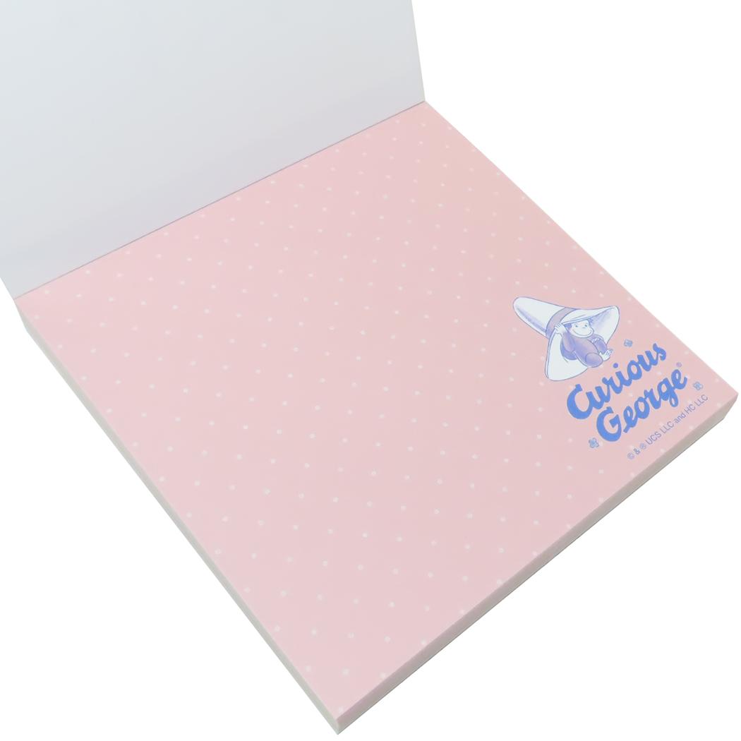 メモパッドスクエア メモ帳 おさるのジョージ hat Green Flash 新学期準備文具 絵本メール便可