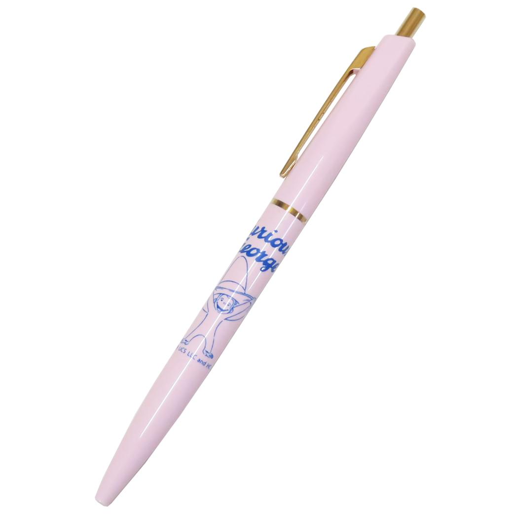 ノック式ボールペン ボールペン おさるのジョージ pink Green Flash 新学期準備文具 絵本メール便可
