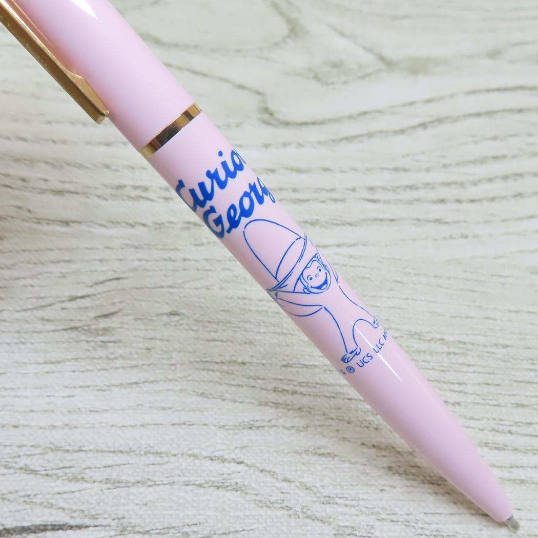 ノック式ボールペン ボールペン おさるのジョージ pink Green Flash 新学期準備文具 絵本メール便可