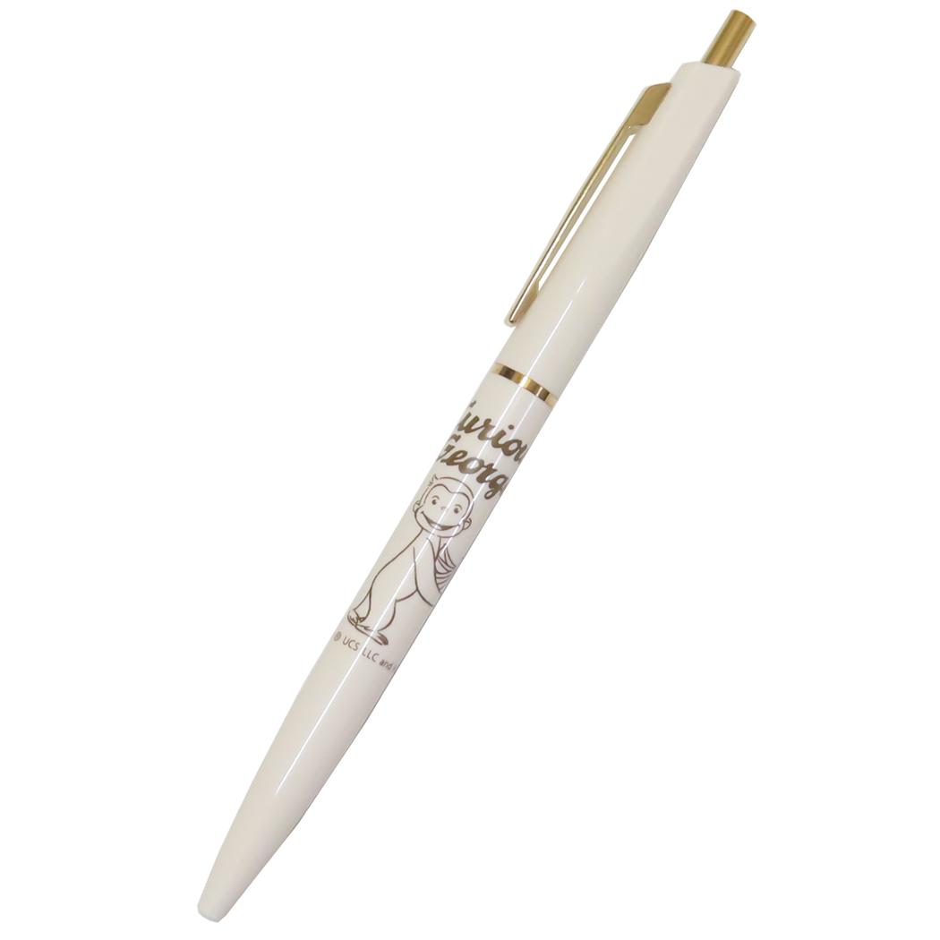 ノック式ボールペン ボールペン おさるのジョージ beige Green Flash 新学期準備文具 絵本メール便可