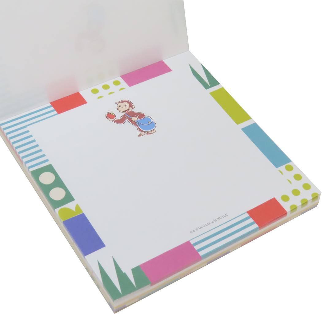 メモパッドスクエア メモ帳 おさるのジョージ カラフル Green Flash 新学期準備 事務用品 絵本メール便可