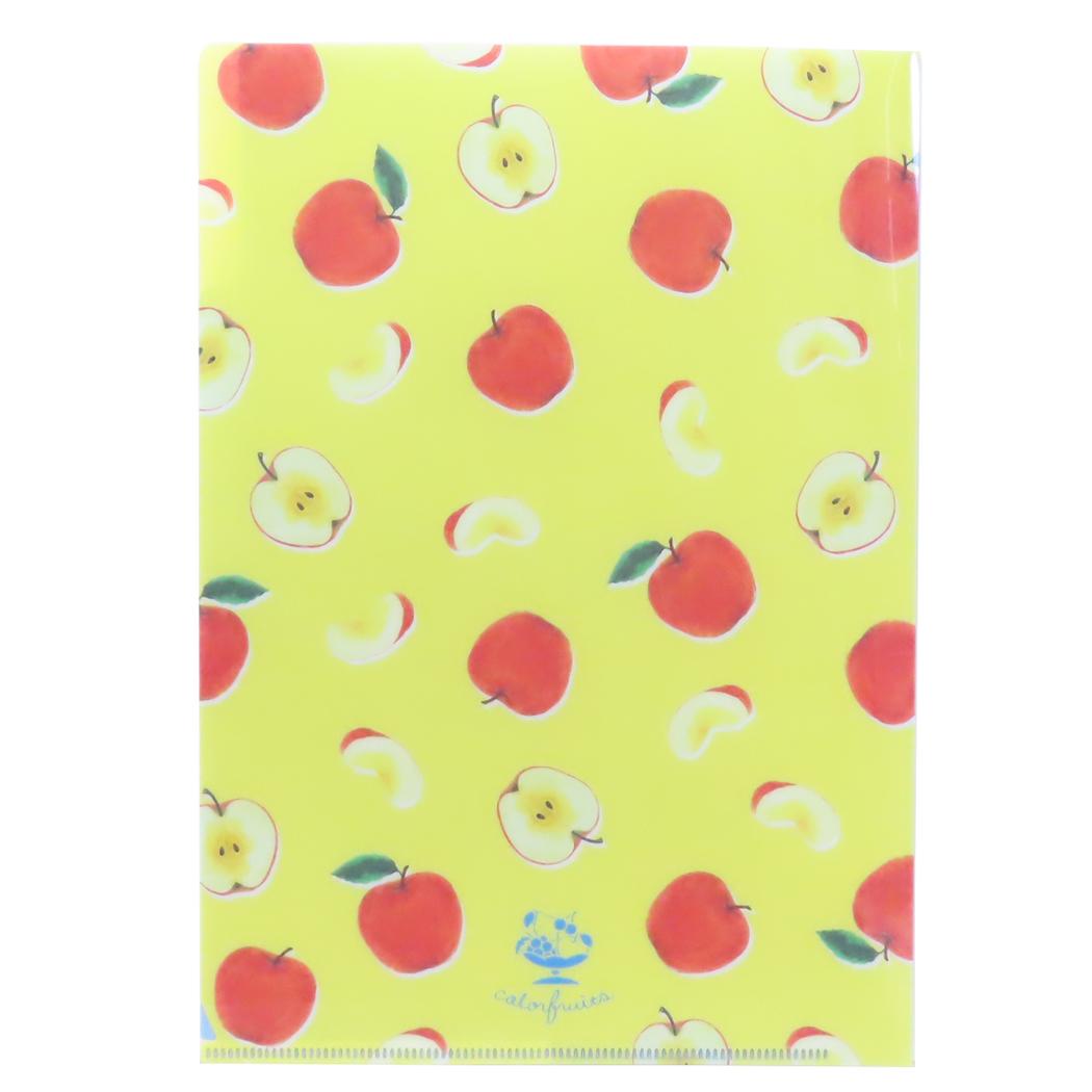 A5ポケットクリアファイル ポケットファイル colorfruits apple 新入学 Green Flash 新学期準備文具 かわいい メール便可