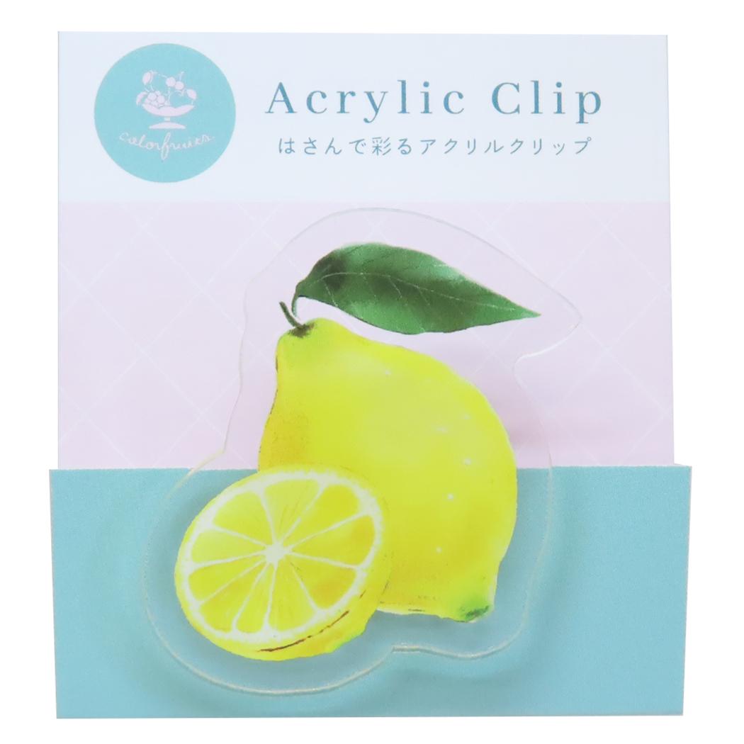 アクリルクリップ クリップ colorfruits lemon Green Flash 事務用品 かわいい メール便可