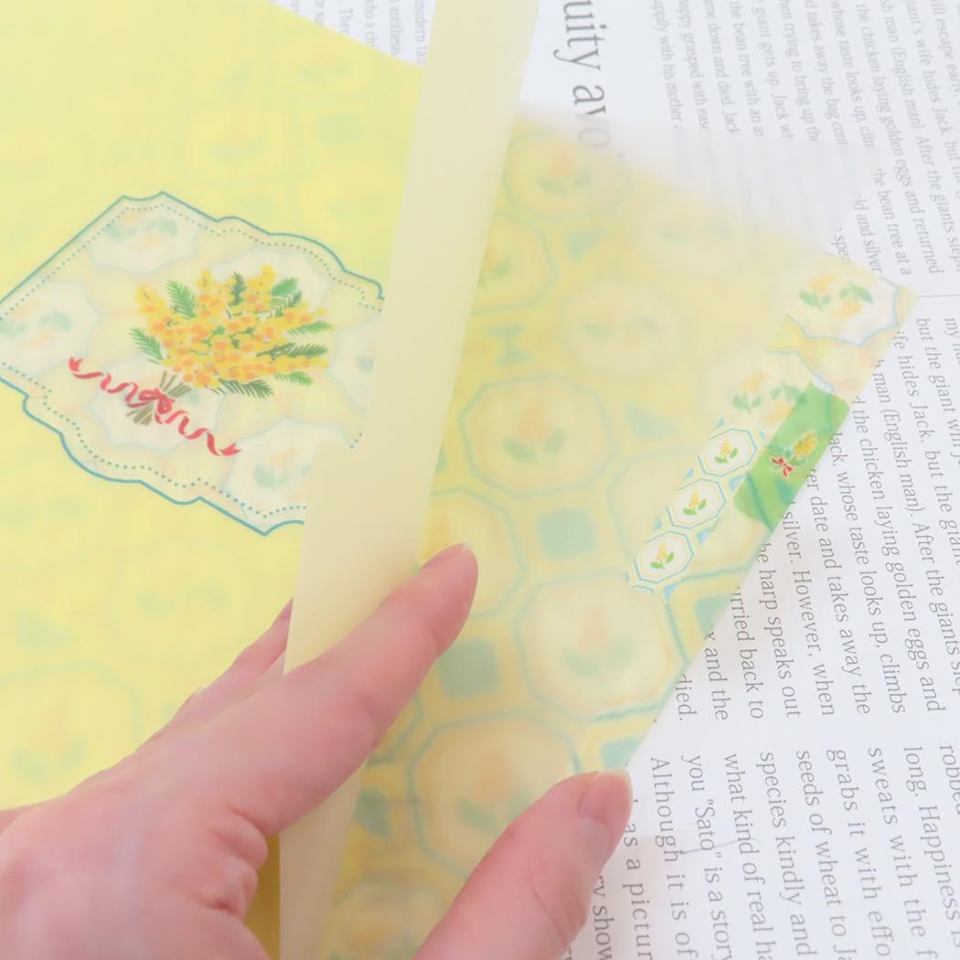 A4ポケットクリアファイル ポケットファイル ミモザ Green Flash 文具 おしゃれ メール便可