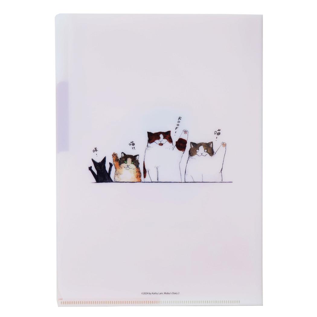 A5ポケットクリアファイル ポケットファイル 三毛猫モブは猫缶を稼ぎたい Mobu's Diary Cake ねこ Green Flash かわいい メール便可