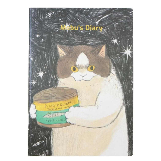 A5 綴じノート 方眼ノート 三毛猫モブは猫缶を稼ぎたい Mobu's Diary Mobu ねこ Green Flash 新学期準備文具 メール便可