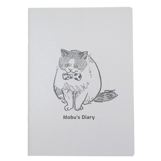 A5 綴じノート 方眼ノート 三毛猫モブは猫缶を稼ぎたい Mobu's Diary Ribbon ねこ Green Flash 新学期準備文具 メール便可
