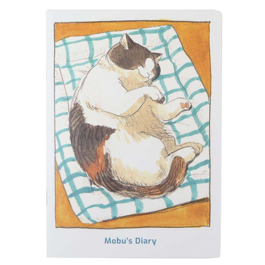 A5 綴じノート 方眼ノート 三毛猫モブは猫缶を稼ぎたい Mobu's Diary Sleep ねこ Green Flash 新学期準備文具 メール便可
