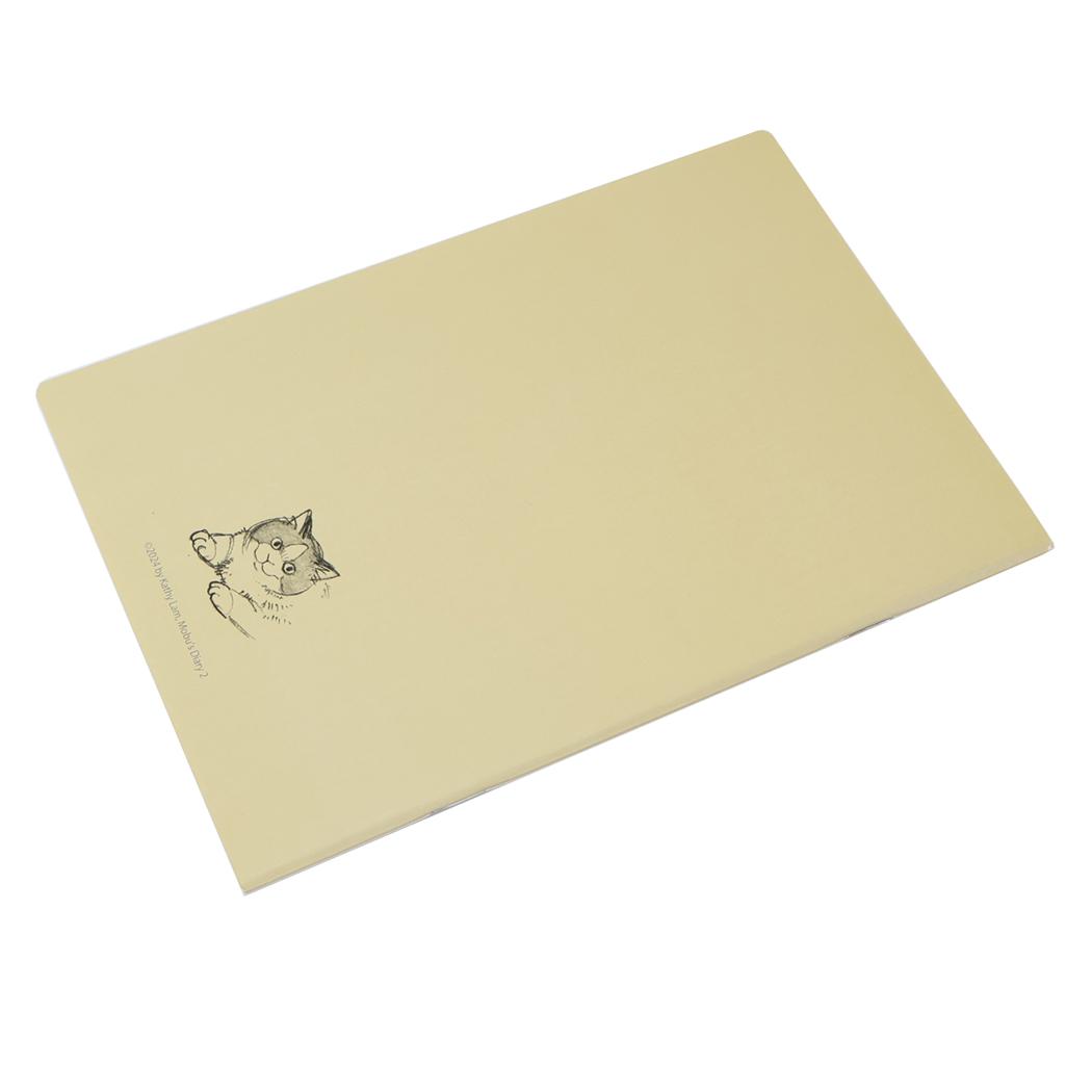 A5 綴じノート 方眼ノート 三毛猫モブは猫缶を稼ぎたい Mobu's Diary Sleep ねこ Green Flash 新学期準備文具 メール便可