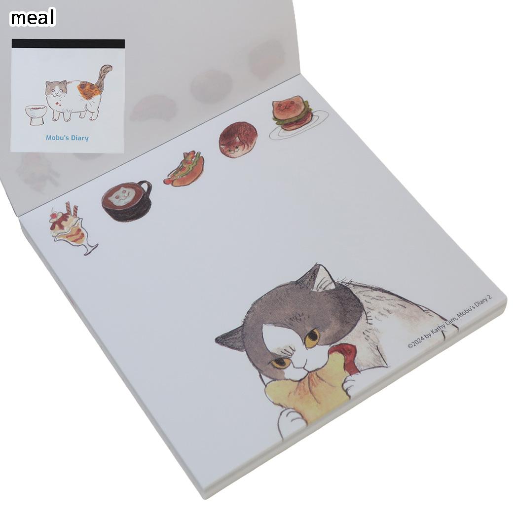 三毛猫モブ メモ帳 メモパッド・スクエア meal Green Flash