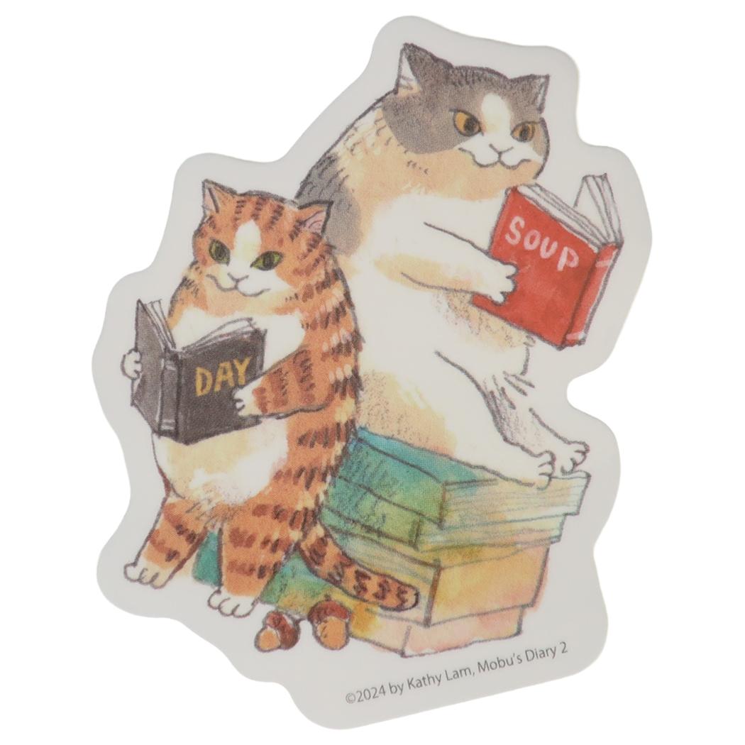 三毛猫モブ シール ステッカー reading Green Flash