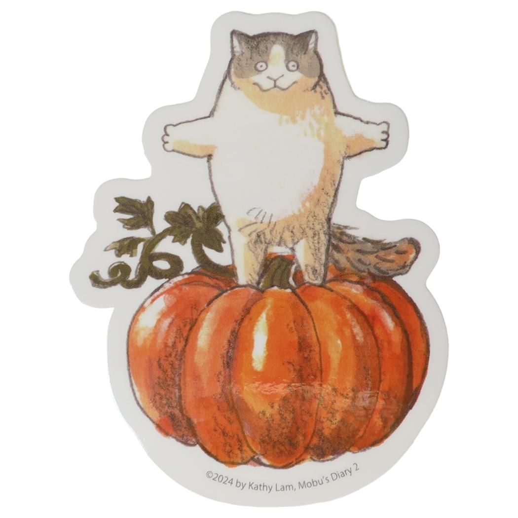 三毛猫モブ シール ステッカー mobu’s pumpkin Green Flash